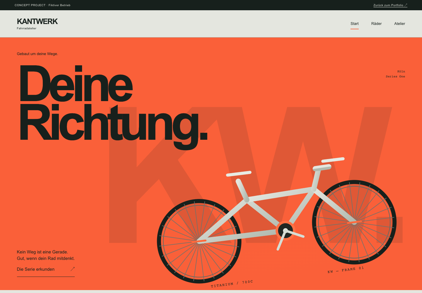 Desktop-Ansicht des KANTWERK Demo-Projekts