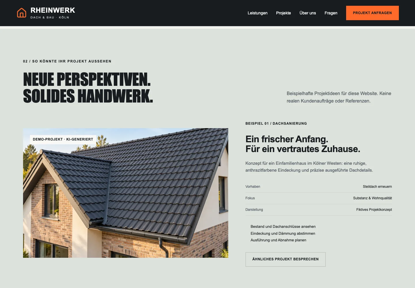 Rheinwerk: tatsächliche Ansicht eines Inhaltsbereichs des Demo-Projekts